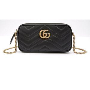 Gucci Matelasse Marmont Lion Trap zip around bag AUTHENTIC